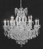 Maria Theresa Crystal Chandelier Empress Silver Finish - Dining Room Lighting H38" W37"