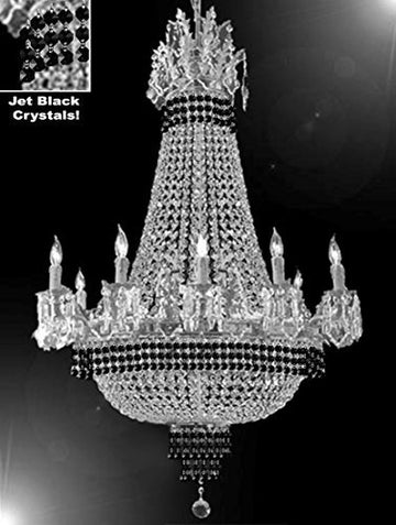 Empire Crystal Chandelier Chandeliers Lighting Dressed With Jet Black Crystals Great For The Dining Room Foyer Living Room H32" X W25" - B79-Cs/1284/8+4