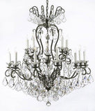 Set of 3-2 Wrought Iron Wall Sconce Crystal Lighting W 11.5" H 14" D 17" and 1 Wrought Iron Crystal Chandelier Lighting W38 H44 - 2EA A500-3/556 + 1EA A500-556/16