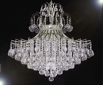 Swarovski Crystal Trimmed Chandelier Chandelier Lighting Dressed W/ Swarovski Crystal H30" X W24" - A93-CS/876/9SW