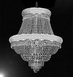 Set of 3-1 French Empire Crystal Chandelier Lighting H33 X W30 and 2 Empire Empress Crystal (tm) Wall Sconce Lighting W 12" H 17" - B92/CS/448/21 + C121-1800W12SC A500-