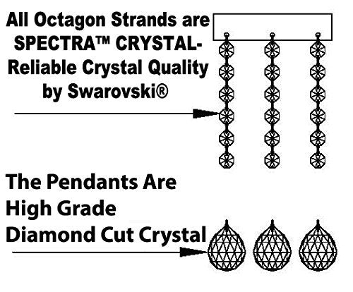 Swarovski Crystal Trimmed French Empire Crystal Chandeliers Lighting -Great for the Dining Room, Foyer, Living Room! H24" X W24" - A500-C6/CG/542/15SW