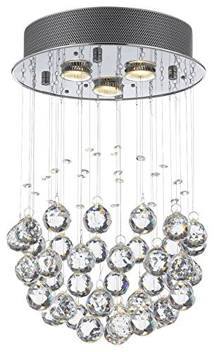 Modern Rain Drop Chandelier w/Crystal Balls H18xW12 Modern - C9073BR-3-us