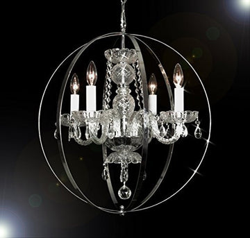 Spherical Orb Crystal Chandelier Lighting H 23" W 23" - Go-J10-B66/26098/4
