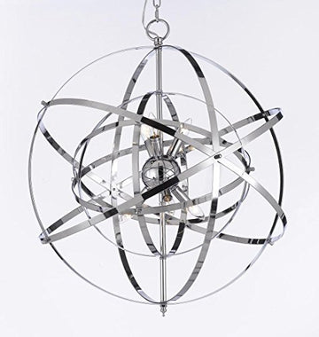 Spherical Orb Chandelier Lighting Chrome Color - J10-26039/6