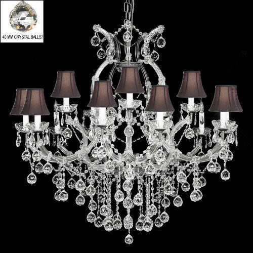 Swarovski Crystal Trimmed Chandelier Crystal Chandelier W/Crystal Balls & Shades - A500-B6/Sc/Silver/21510/15+1 Sw