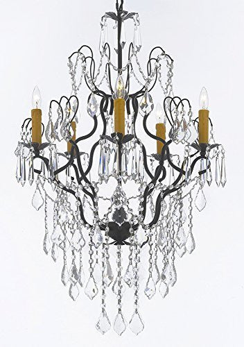 Wrought Iron Empress Crystal (Tm) Chandelier Lighting H32" X W21" - J10-B12/26034/5