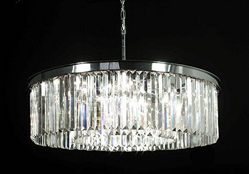 Inspired Odeon Style Empress Crystal Glass Fringe 1-Tier Chandelier Chandeliers Lighting Chrome Finish - G7-Cs/2164/11