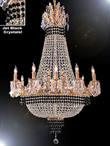 Empire Crystal Chandelier Chandeliers Lighting Dressed With Jet Black Crystals Great For The Dining Room Foyer Living Room H32" X W25" - B79-Cg/1284/8+4