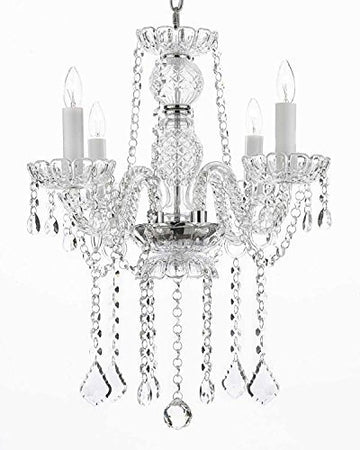 Swarovski Crystal Trimmed Chandelier Authentic All Crystal Chandeliers Lighting Chandeliers H 21" X W 17" - J10-B14/26098/4 Sw