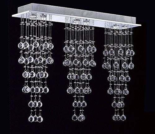 Modern Contemporary Chandelier Triple "Rain Drop" Chandeliers Lighting With Empress Crystal (Tm) Balls H31" X W39" X L10" - G93-815/3+3+3