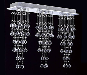 Modern Contemporary Chandelier Triple "Rain Drop" Chandeliers Lighting With Empress Crystal (Tm) Balls H31" X W39" X L10" - G93-815/3+3+3