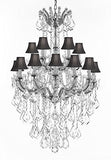 Swarovski Crystal Trimmed Chandelier Maria Theresa Crystal Chandelier Chandeliers Lighting With Black Shades H 50" X W 30" - Great For Dining Room Entryway Or Living Room - A500-B13/Cs/Blackshades/152/18Sw