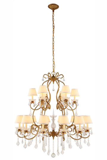 ZC121-1471G39GI - Urban Classic: Diana 18 light Golden Iron Chandelier Clear Royal Cut Crystal