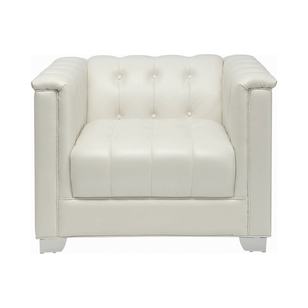 Set 3 - Chaviano Tufted Upholstered Sofa + Loveseat + Chair Pearl White - D300-10057