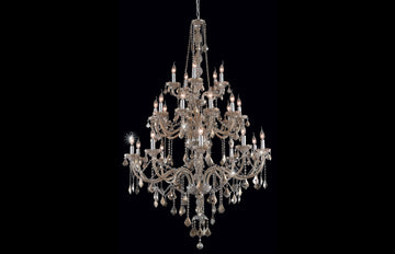 C121-7825G43GT-GT/RC - Regency Lighting: Verona 25 light Golden Teak Chandelier Golden Teak (Smoky) Royal Cut Crystal