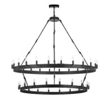 Castile Two Tier Wrought Iron Chandelier - Industrial Loft Rustic Lighting W 50" H 60"
