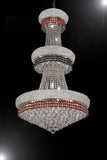 French Empire Crystal Chandelier Chandeliers Moroccan Style Lighting Trimmed with Ruby Red & Jet Black Crystal Good for Dining Room, Foyer, Entryway, Family Room and More! H50" X W30" - A500-B110/CS/541/24