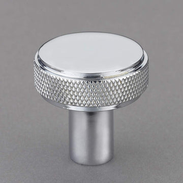 Belle Knurled 1.25" Knob Pulls Handle Hardware Polished Chrome Finish Great for Kitchen or Bathroom Cabinets, Drawers, Dressers, and More! - P100-12/4543