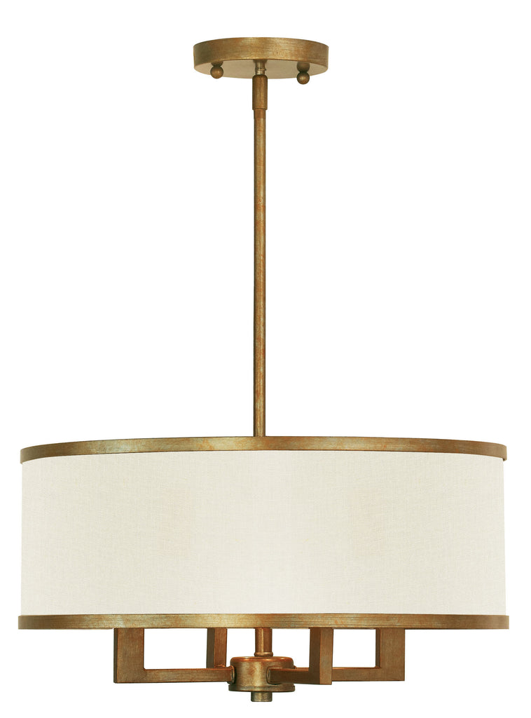 Livex Park Ridge  4 Light Antique Gold Leaf Chandelier - C185-62613-48