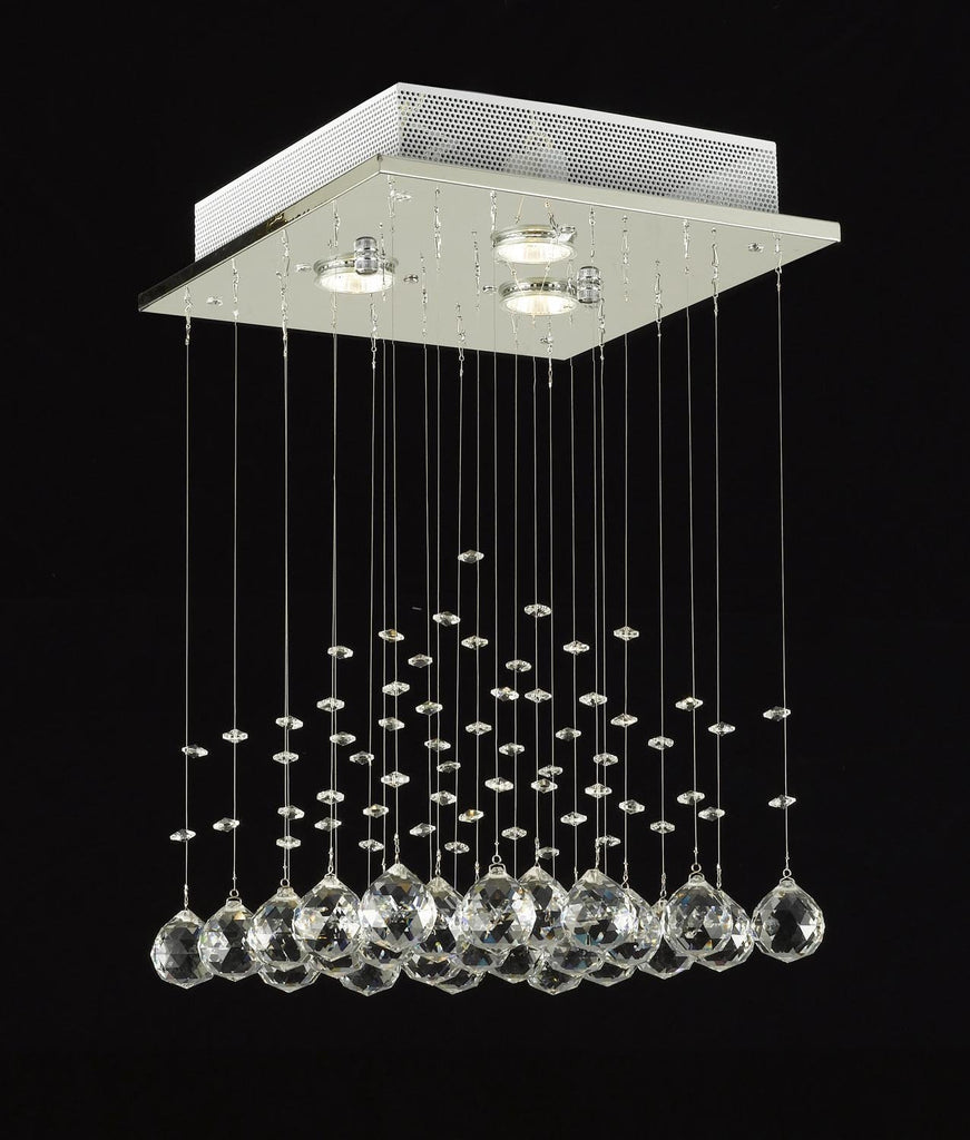 JAC D'LIGHTS J10-C9071S-3us Modern Rain Drop Lighting Crystal Ball Fixture Pendant Chandelier 18 by 12-Inch Modern - J10-C9071S-3us