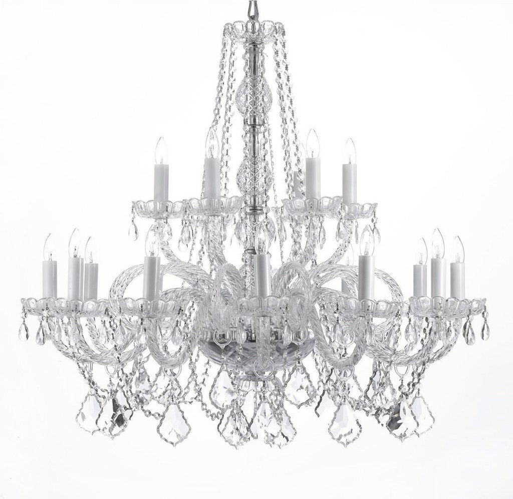 Swarovski Crystal Trimmed Chandelier Crystal Chandelier Lighting H 38" X W 37" - A46-CS/385/9+9SW