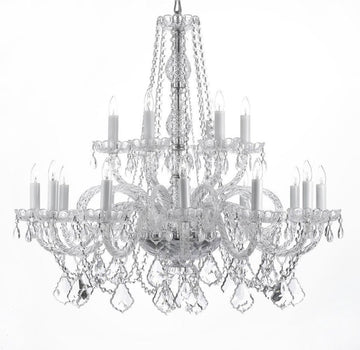 Swarovski Crystal Trimmed Chandelier Crystal Chandelier Lighting H 38" X W 37" - A46-CS/385/9+9SW