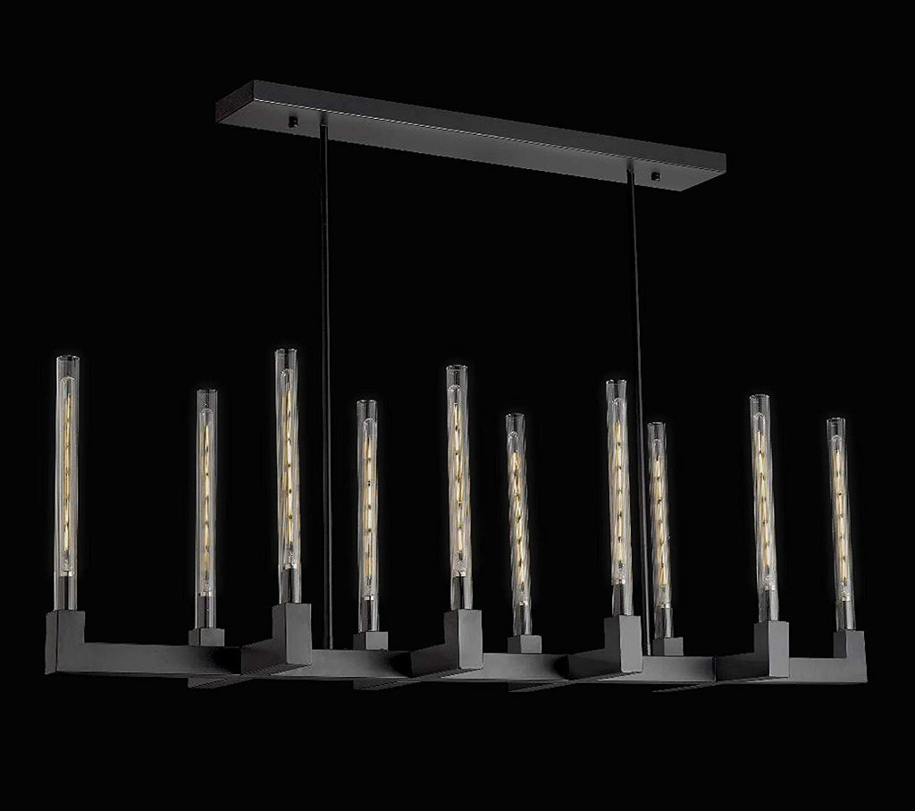 Inspired Cannele Style Linear Chandelier 55" Vintage Barn Metal Industrial Loft Rustic Lighting