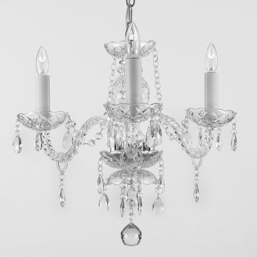 Authentic All Crystal Chandelier Lighting Silver 13hx12w 3 Lights Fixture Pendant Ceiling Lamp Murano - J10-275/3 SILVER