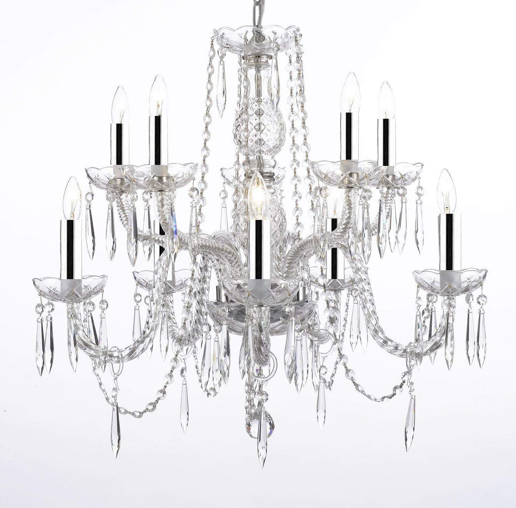 rystal Icicle Waterfall Chandelier Lighting Dining Room Chandeliers w/Chrome Sleeves! - G46-B43/B15/B10/1122/5+5