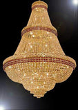 French Empire Crystal Chandelier Chandeliers Moroccan Style Lighting Trimmed with Ruby Red Crystal! Good for Dining Room, Foyer, Entryway, Family Room and More! H72" W50" - A500-B74/CG/448/48