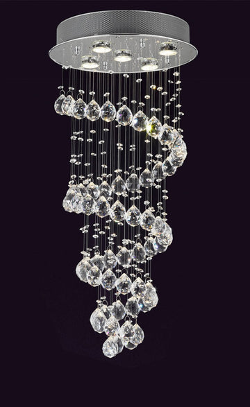 Modern Chandelier Rain Drop Lighting Crystal Ball Fixture Pendant Ceiling Lamp H29 X W15.5 - 5 Lights Modern - 80106/5