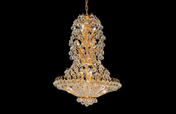 C121-2908D28G/EC - Regency Lighting: Sirius 22 light Gold Chandelier Clear Elegant Cut Crystal