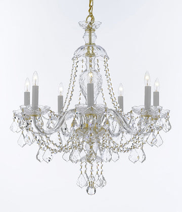 Chandelier Lighting Crystal Chandeliers H28" X W26" 7 Lights - Great for Dining Room, Foyer, Entry Way, Living Room, Bedroom, Kitchen! - CJD-CG/4084/7
