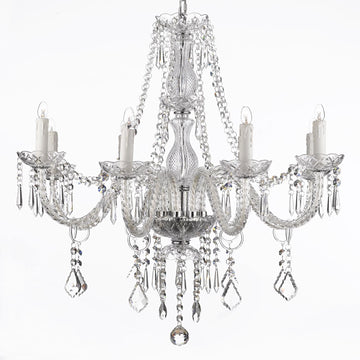 Crystal Chandelier Lighting 28ht X 28wd 8 Lights Fixture Pendant Ceiling Lamp Murano - J10-243/8NNN