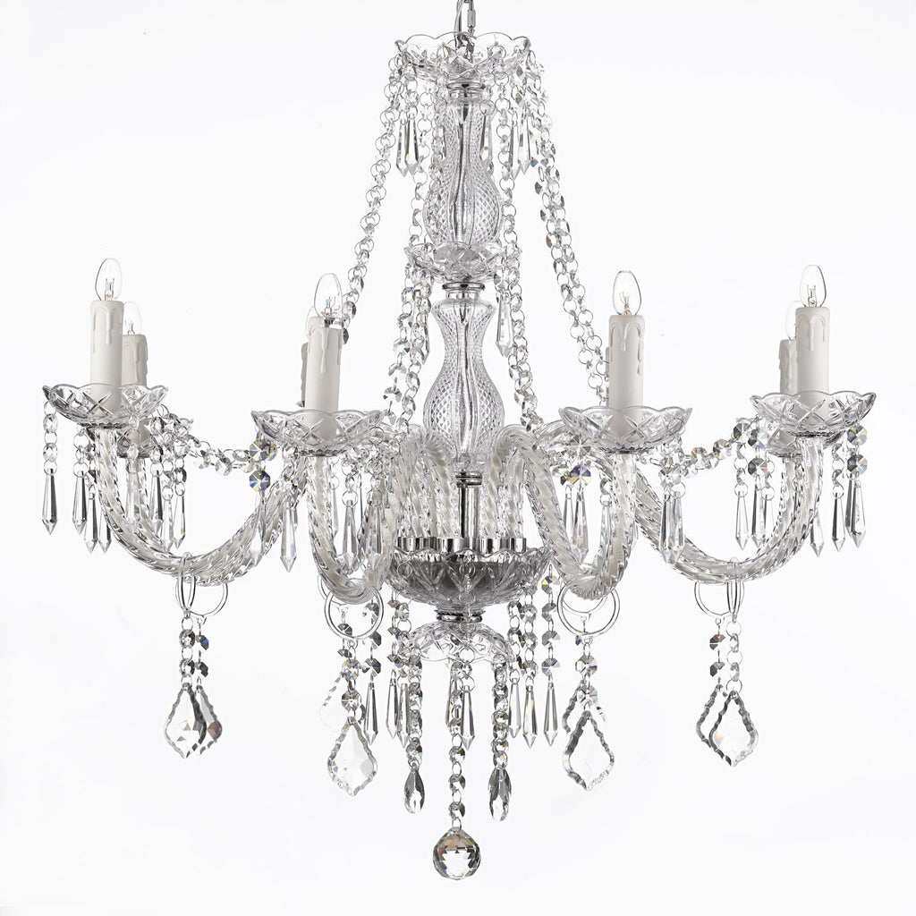 Crystal Chandelier Lighting 28ht X 28wd 8 Lights Fixture Pendant Ceiling Lamp Murano - J10-243/8