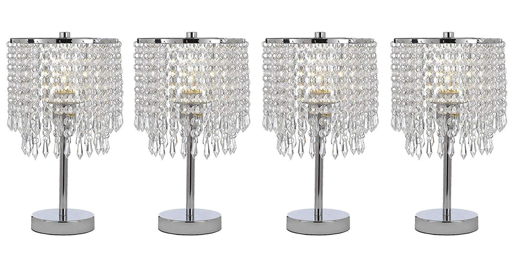 Chrome Round Crystal Bedroom Desk Lamp Table Lamp Bedside Lamp - Set of 4 - J10-SP-106 - SET of 4
