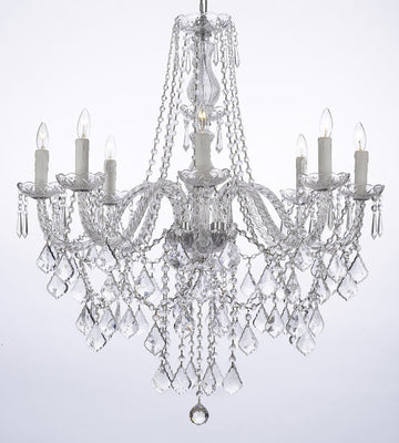 Crystal Chandelier Lighting 33ht X 28wd 8 Lights Fixture Pendant Ceiling Lamp Murano - B14-243-8H-DLO