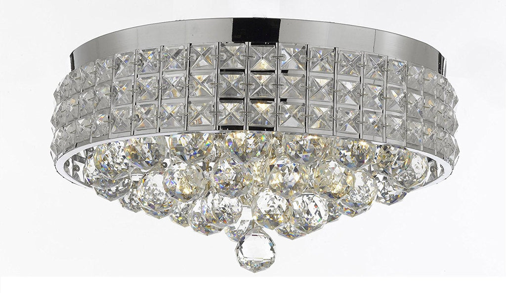 Flush Mount French Empire Crystal Ball Chandelier Chandeliers Lighting Ht 8 X Wd 15 4 Lights Crystal silver Metal Shade flushmount Rustic Modern - J10-B6/26004/4-Flush