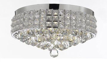 Flush Mount French Empire Crystal Ball Chandelier Chandeliers Lighting Ht 8 X Wd 15 4 Lights Crystal silver Metal Shade flushmount Rustic Modern - J10-B6/26004/4-Flush
