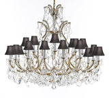 Swarovski Crystal Trimmed Chandelier Lighting Chandeliers H41" X W46" Great for the Foyer, Entry Way, Living Room, Family Room and More w/Black Shades - A500-B62/BLACKSHADES/52/2MT/24+1SW