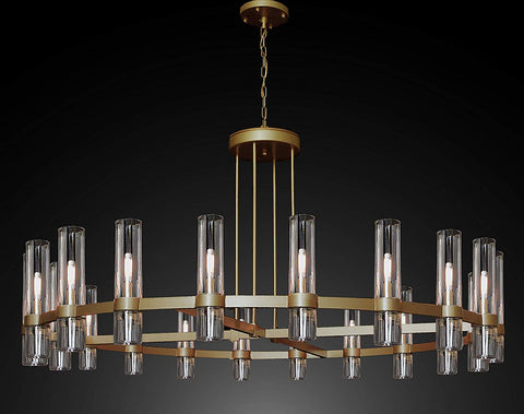 *CLOSEOUT PRICE - LIMITED QUANTITY LEFT* Varella Round Chandelier 60" Vintage Barn Metal Industrial Loft Rustic Lighting Great for Living Room, Dining Room, Foyer and Entryway - CO-CG/4461/20