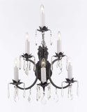*CLOSEOUT PRICE - LIMITED QUANTITY LEFT* Wrought Iron Wall Sconce Crystal Lighting 3 Tier Wall Sconces W16 x H24 - CO-6/3034
