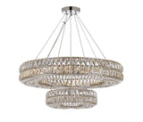 *CLOSEOUT PRICE - LIMITED QUANTITY LEFT* Crystal Nimbus Ring Chandelier Modern/Contemporary Lighting Pendant 40" Wide - for Dining Room, Foyer, Entryway, Family Room - Double Ring! - CO-3063/14+8