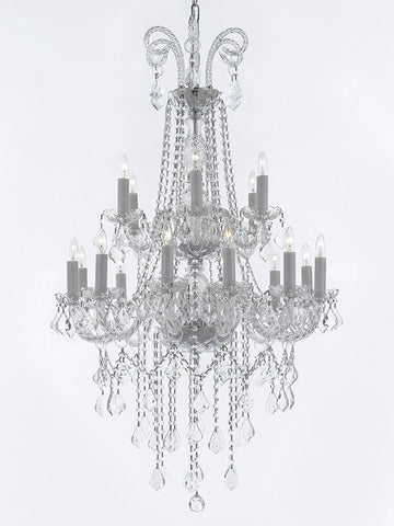 Four FT Crystal Chandelier Lighting 48hx28w 18lts Lights Fixture Pendant Ceiling Lamp Murano - B12/26/18