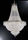 French Empire Crystal Chandelier Silver Finish H30" X W24"