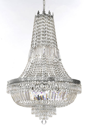 French Empire Crystal Chandelier Lighting - Great for the Dining Room, Foyer, Entry Way, Living Room H36" XW30" - A500-B8/CS/870/14