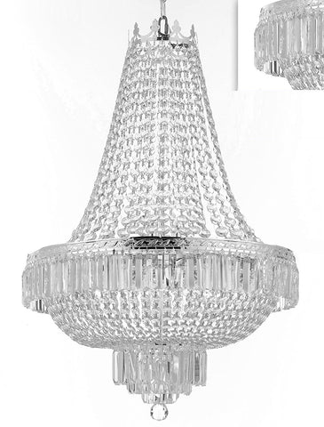 French Empire Crystal Chandelier Lighting- Great for the Dining Room, Foyer, Entry Way, Living Room! H36" X W30" - A500-B102/CS/870/14