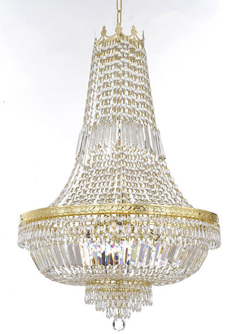 French Empire Crystal Chandelier Lighting - Great for the Dining Room, Foyer, Entry Way, Living Room H36" X W30" - A500-B8/CG/870/14