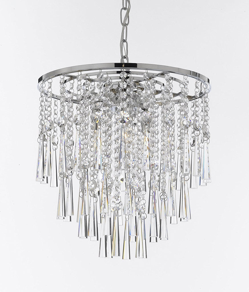 Modern Contemporary Chandelier "Rain Drop" Chandeliers Lighting H 16" W 15" - Good for Dining Room, Foyer, Entryway, Family Room, Bedroom and More! - J10-26036/3